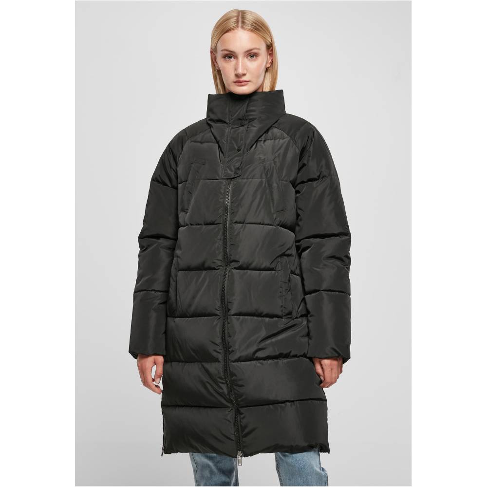 Urban Classics - High Neck Puffer Mantel - Schwarz